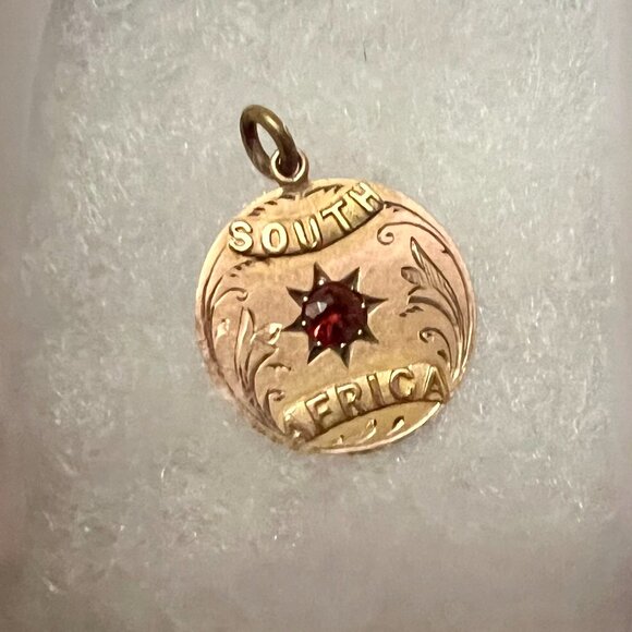 Antique South Africa Charm - Gold Marked 9CT (Necklace )